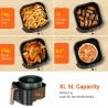 Ultenic K10 Air Fryer, Zonder Olie, 5L, Hete Elektrische Oven Oilless Cooker Multifunctioneel Dee - Zwart