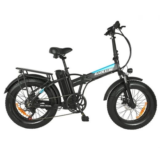 

BAOLUJIE DZ2001 Foldable Electric Bike, 12Ah Battery, 500W Motor, 20*4.0inch Tires, 45km/h Max Speed - Black
