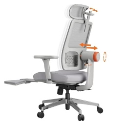 NEWTRAL MagicH-BPro Ergonomic Chair with Footrest, Auto-Following Backrest Headrest, Adaptive Lower Back Support - Gray