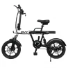 PVY S2 Opvouwbare elektrische fiets, 16-inch luchtbanden, 250W motor, 36V 7.5Ah accu, 25km/h max snelheid-zwart