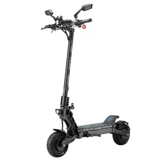 YUME HAWK opvouwbare elektrische scooter, 10x3.15 "Tubeless All-terrain banden, 1200W * 2 motor, 60V 22.5Ah batterij