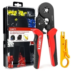 KAIWEETS KDC01 Wire Crimping Tools Set, AWG 23-7 Self-Adjustable, with 1200pcs Wire Terminals