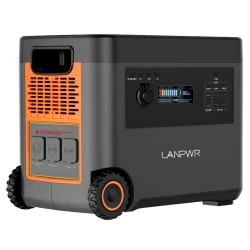 LANPWR Portable Power Station, 2160Wh LifePo4 Solar Generator, 2500W AC Output, 15W Wireless Charging, 14 Ausgänge