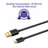 Tronsmart [3 Pack] 3x 1.8m Gold Plated Premium USB 2.0 Male to Micro USB Cable Black