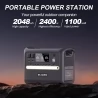 VLAIAN S2400 Portable Power Station, 2048Wh LiFePo4 Solar Generator, 2400W AC Output, PD 100W - Grey