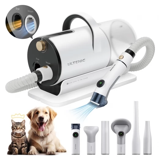 Ultenic P30 Combo Pet Grooming Drying Kit, 8 Suction/Speed Modes, 3 Temperature Levels
