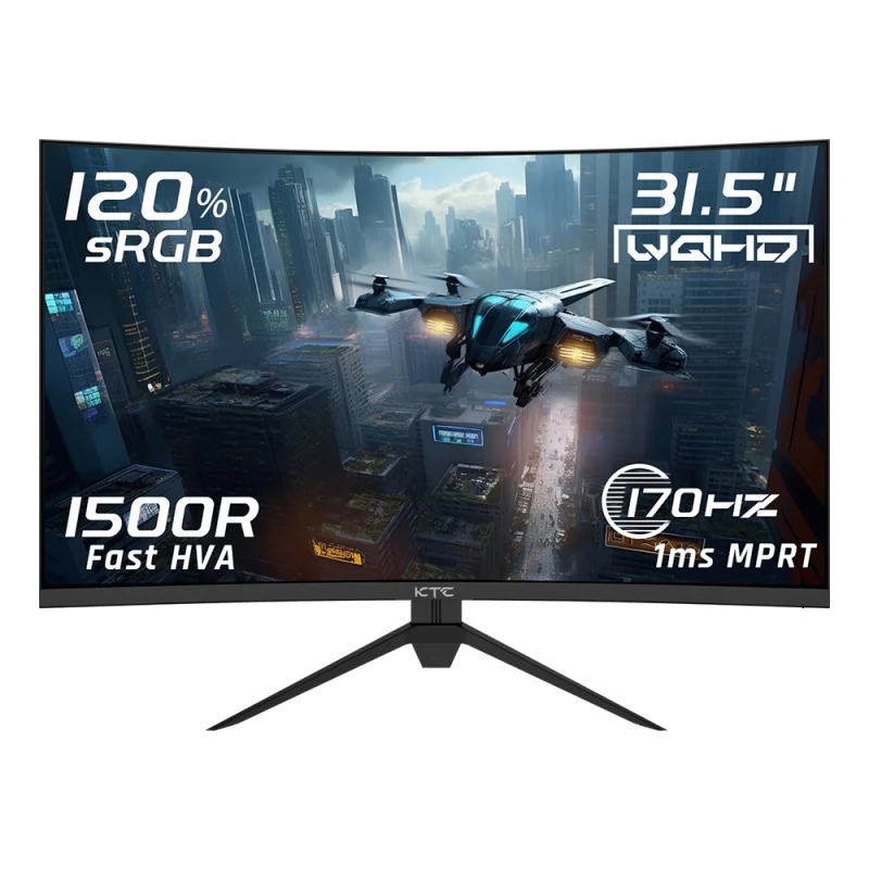 KTC H32S17 Gaming Monitor 32-inch 2560x1440 QHD 170Hz HVA Curved
