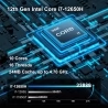 GEEKOM IT12 Mini PC, Intel i7-12650H 10 cores tot 4,70 GHz, 32GB RAM 1TB SSD, WiFi 6E Bluetooth 5.2