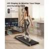 Urevo U1 Under Desk Walking Treadmill, 42x125cm Running Area, 2.25HP Motor, Max Load 120kg, LED Display