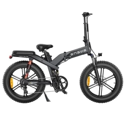 ENGWE X20 SE Foldable Electric Bike, 20*4.0'' Fat Tires, 1000W Motor, 48V 14.4Ah Battery - Black
