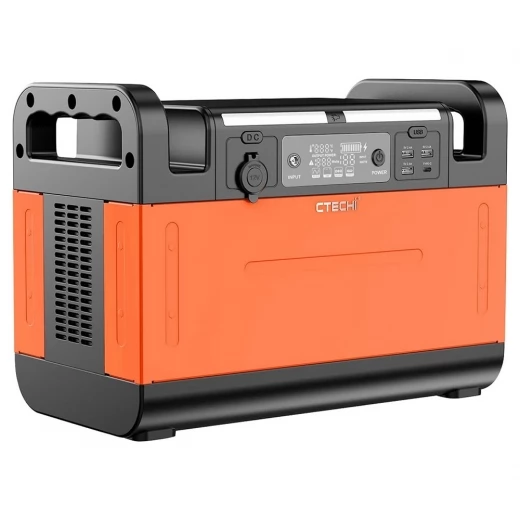 CTECHi GT1500 1500W Portable Power Station, 1210Wh LiFePO4 Battery, Pure Sine Wave Solar Generator, 7 Outputs