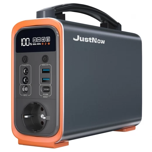 

JustNow GT240 240W Portable Power Station, 240Wh LiFePO4 Battery Solar Generator, 60W PD Fast Charging, LED Light