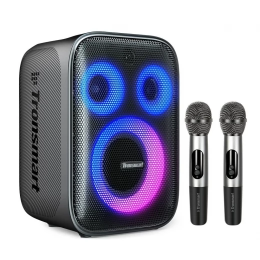 Tronsmart Halo 200 120W Karaoke Speaker with 2 Wireless Microphones, 18H Playtime, Supports Mic & Guitar for Party