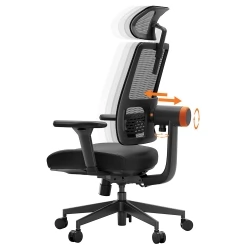 NEWTRAL MAGICH002 Ergonomic Chair, Auto-Following Backrest, Adjustable Headrest Seat Depth - Black
