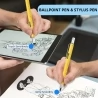 HMP P136A 6in1 Multitool-Stift, mit Eingabestift, Lineal, Wasserwaage, Schraubendreher, einziehbarer Stiftfunktion - Gelb