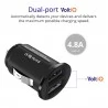 Tronsmart C24 Dual USB Ports Car Charger, Smart Mini Car Charger with VoltiQ for iPhone, iPad, Samsung