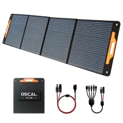 Oscal PM200 200W Foldable Solar Panel, Adjustable Kickstand,  ≥22% Solar Conversion Efficiency, ETFE Material - EU Plug