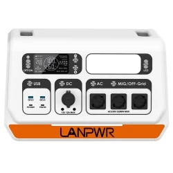 LANPWR 2200PRO Portable Power Station, with On-grid Inverter, Support 200W/400W/600W/800W - EU Plug