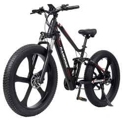 RANDRIDE YX90M Electric Bike, 26'' Fat Tire, 1000W Brushless Motor, 48V13.6Ah Battery, 45km/h Max Speed