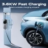 VDLPOWER EC11 Portable EV Charger, 3.6KW Fast Charging, 16A Max Current, 2-Pin EU Schuko Plug, 5m Charging Cable