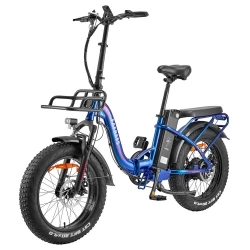 Fafrees F20 Max Flodable Electric Bike, 20*4.0 Inch Fat Tire, 500W Brushless Motor, 48V 15Ah Battery - Aurora Blue