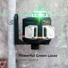 CIGMAN CM-701 3x360° zelfnivellerende laserwaterpas, 100ft 3D groene kruislijn, oplaadbare batterij - EU-stekker