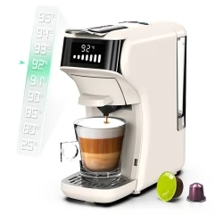 HiBREW H1B 5-in-1 Pods Coffee Maker, 600ml Water Tank, 20 Bar Pressure Extraction, Cold/Hot Mode, Beige - EU Plug