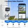 Hiseeu 4K 8MP Outdoor WiFi Kamera, Doppelobjektiv, Doppelbildschirm, 2-Wege-Audio, Farb-Nachtsicht, Auto-Tracking