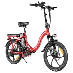 SAMEBIKE CY20 Opvouwbare elektrische fiets, 350W motor, 36V 12Ah accu, 20*2.35-inch band, 32km/h max snelheid - Rood