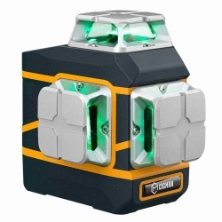 CIGMAN CM-801 3x360° Self Leveling Laser Level, 3D Green Cross Line, IP54, with Dual Rechargeable Batteries