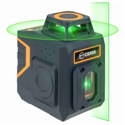 CIGMAN CM-605 5-lijns laserwaterpas, omschakelbaar 1x360° 1x180° laservenster, zelfnivellerende groene kruislijn