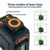 CIGMAN CM-605 5-lijns laserwaterpas, omschakelbaar 1x360° 1x180° laservenster, zelfnivellerende groene kruislijn