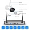 Hiseeu 10CH NVR 3MP WiFi Beveiligingssysteem Kit, met 4 camera's, menselijke detectie, IR nachtzicht, 2-weg audio