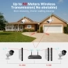 Hiseeu Wireless Security Camera System with 10CH NVR, One-Way Audio, 4Pcs 5MP Outdoor/Indoor WiFi Surveillance Cameras