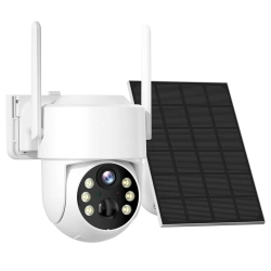 Hiseeu 4MP drahtlose Sicherheitskamera mit Solarpanel, 2K HD Auflösung, PIR Bewegungserkennung, 2-Wege Audio