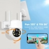 Hiseeu 4MP Wireless Security Camera with Solar Panel, 2K HD Resolution, PIR Motion Detection, 2-Way Audio