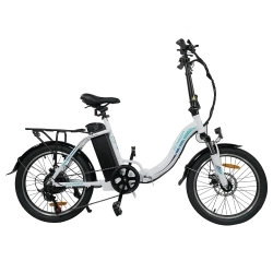 KAISDA K7 Foldable Electric Moped Bike, Mountain Bicycle, 350W Motor, SHIMANO 7-Speed, APP Control - White