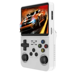 R36S Handheld Game Console, 3.5-inch IPS Screen, Linux System, 11 Emulator, 64GB - White