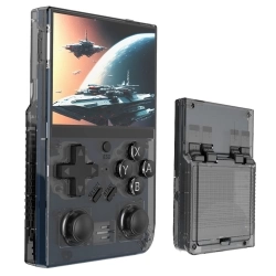 R35 Plus Handheld Game Console, 3.5 Inch 640*480 IPS Screen, Linux System, 128GB TF Card - Black