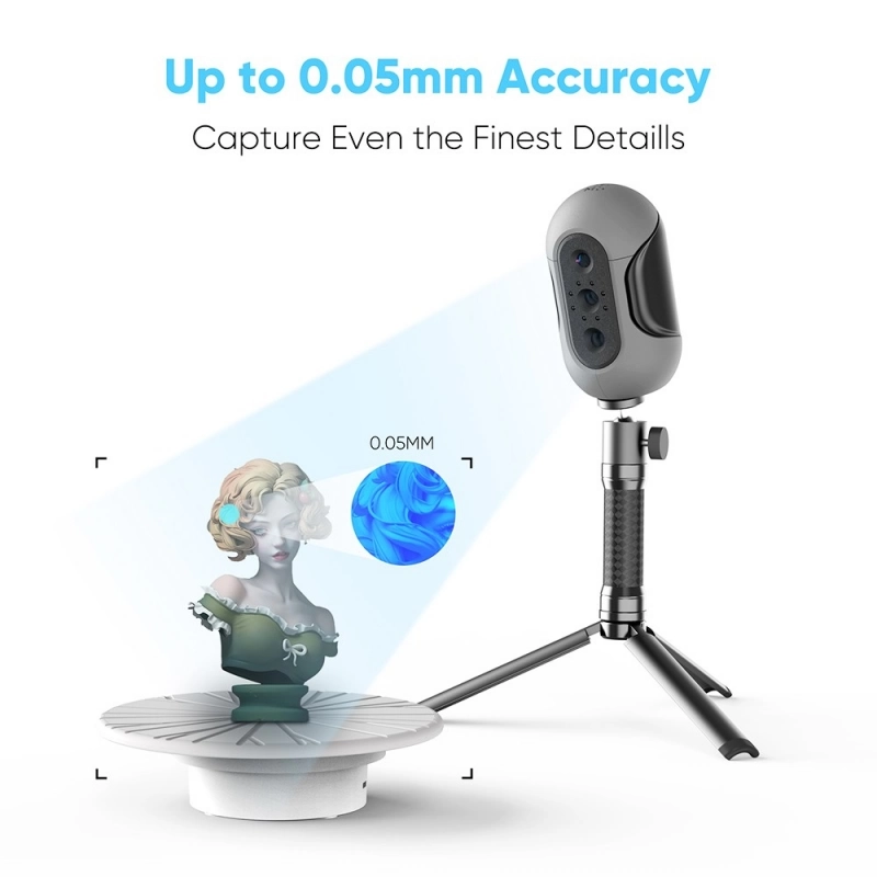 3DMakerpro Mole Premium 3D Scanner, 0.05mm Accuracy, 0.1mm