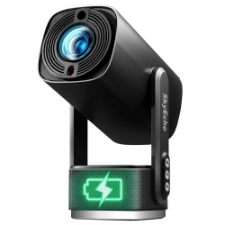 SkyEcho FreeONE Pro Portable Projector, 350 ANSI Lumens, Native 720P, 270° Gimbal Stand
