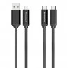 Tronsmart 2x 1m USB A/M 2.0 to Type-C/M 2.0 cable Black