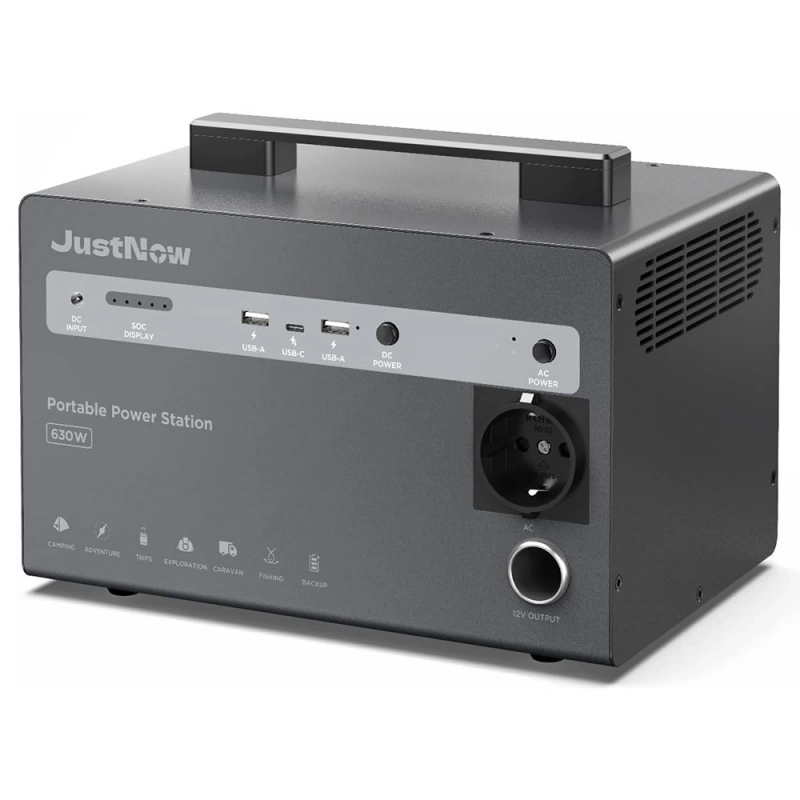 JustNow JNB600 Portable Power Station, 460Wh LiFePO4 Battery, AC