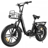 SAMEBIKE C05 Pro Faltbares Elektrofahrrad, 500W Motor, 36V 13Ah Akku, 20*4-Zoll-Fettreifen - Schwarz