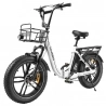 SAMEBIKE C05 Pro Faltbares Elektrofahrrad, 500W Motor, 36V 13Ah Akku, 20*4-Zoll-Fettreifen - Weiß
