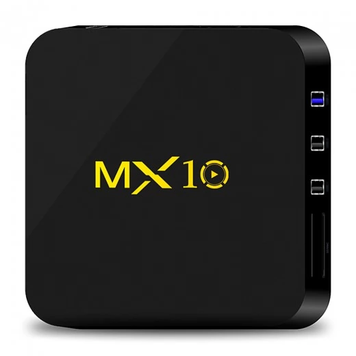 MX10 Android 7.1.2 RK3328 4GB DDR4/32GB eMMC KODI 17.3 4K HDR TV BOX 802.1.1 b/g/n WIFI LAN VP9 HDMI USB 3.0 - Schwarz
