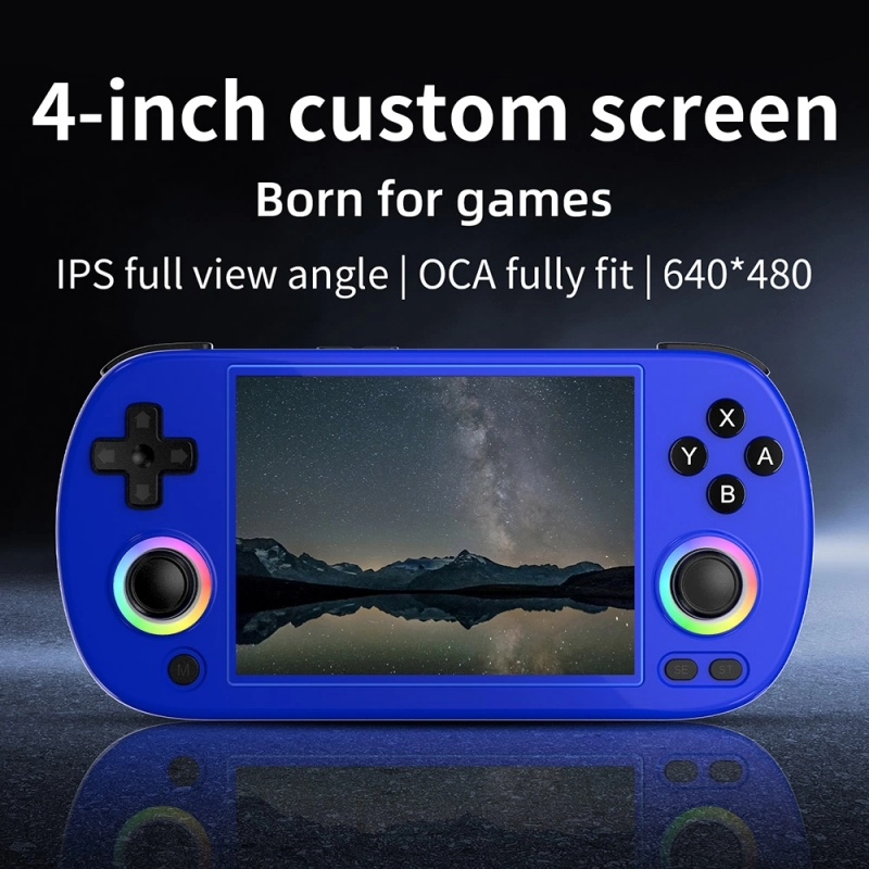 Console Portable RG40XXV Bleu 4" IPS 640x480 - 3200mAh 64 Bits Jeux Rétro