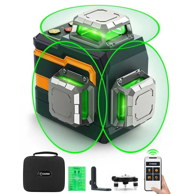 12 Lines Laser Level CIGMAN CM-S01, With APP Control, 3x360°, Self