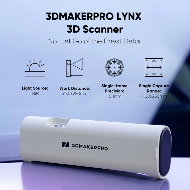 3DMakerpro Lynx 3D Scanner Standard Edition, 0.10mm Accuracy, 0.30