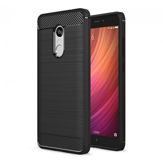 Black Xiaomi Redmi Note 4X High Quality Brushed Carbon Fiber Drop Resistance Phone Case